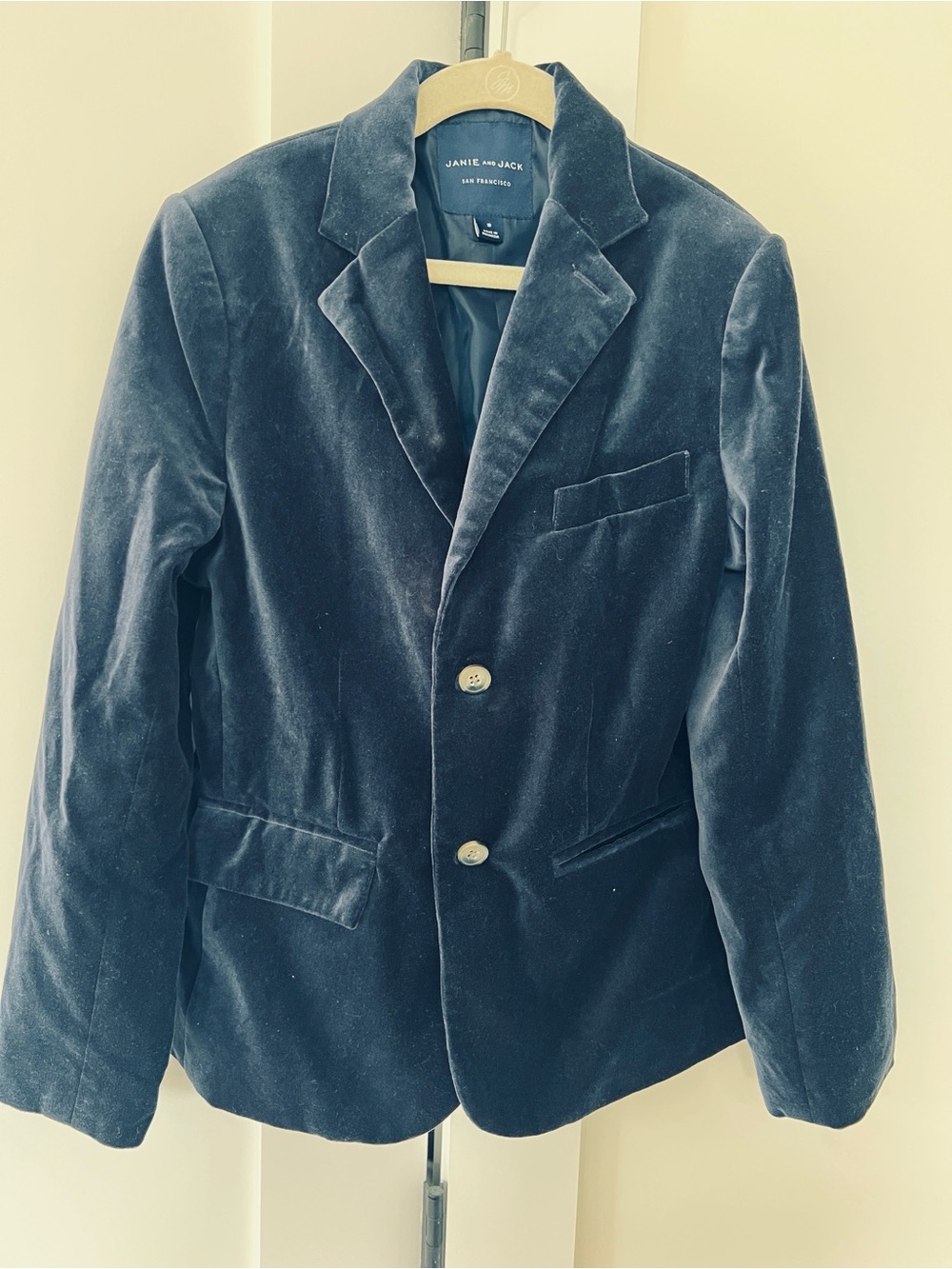 Janie and Jack Boys' Velvet Blazer - navy blue
